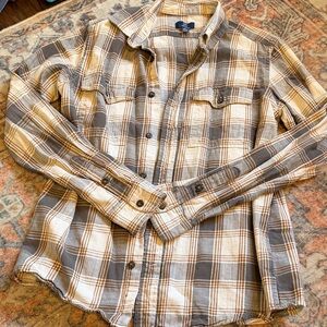 George Beige and Brown Plaid Shirt